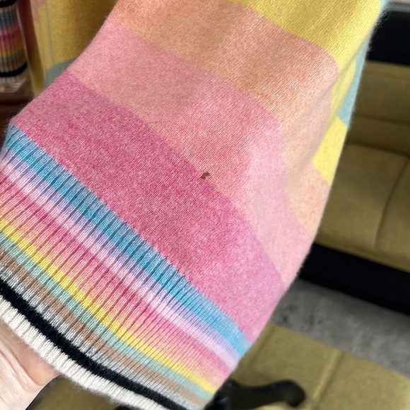 One Girl Who cashmere wrap sweater cardigan drape medium rainbow - Picture 7 of 13